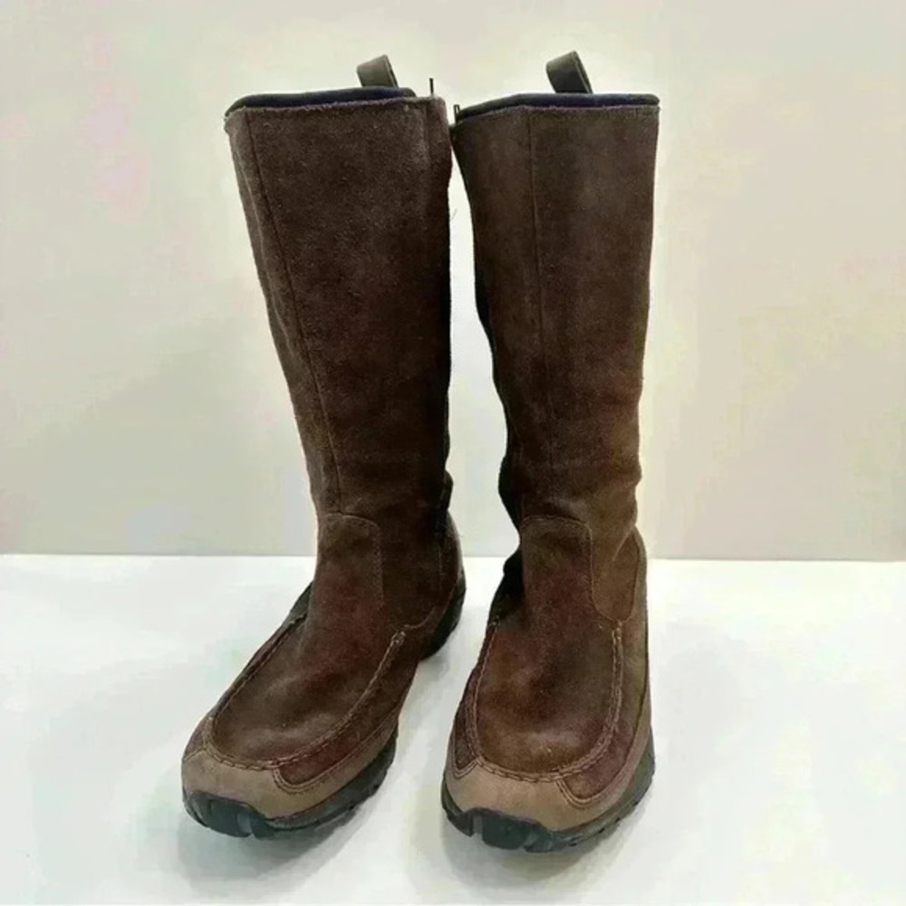 Lands’ End Suede Zip Up Boots‎ Women's 11B Brown Winter Comfy Boots